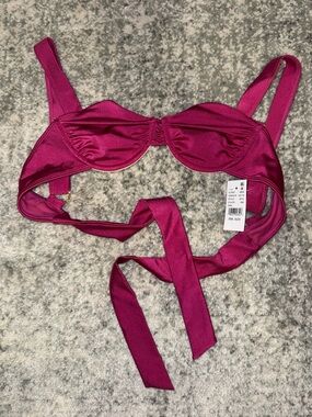 PacSun Magenta Tie-Front Underwire Bikini Top